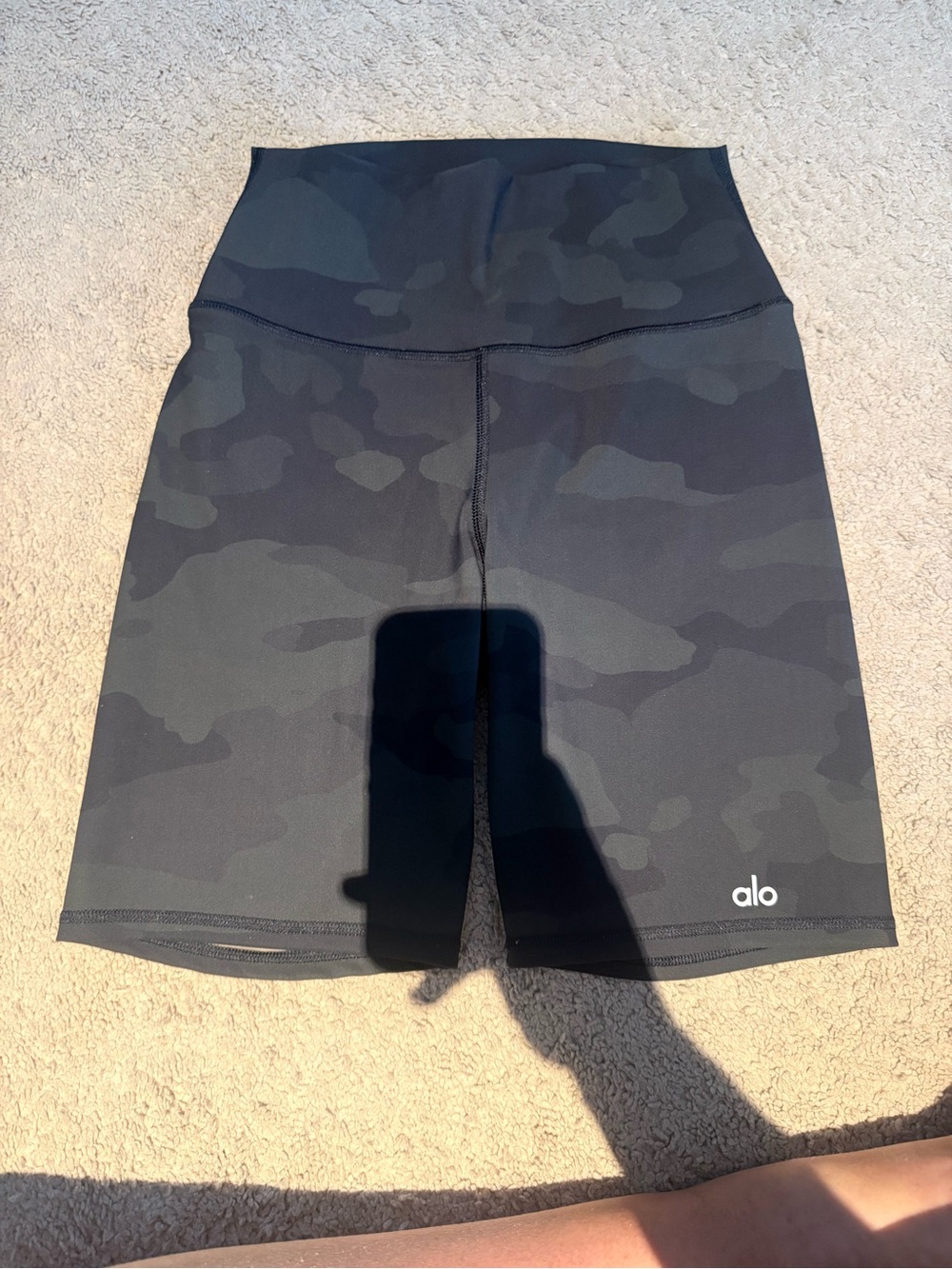 ALO Yoga Black High-Rise Active Shorts with Subtle Logo